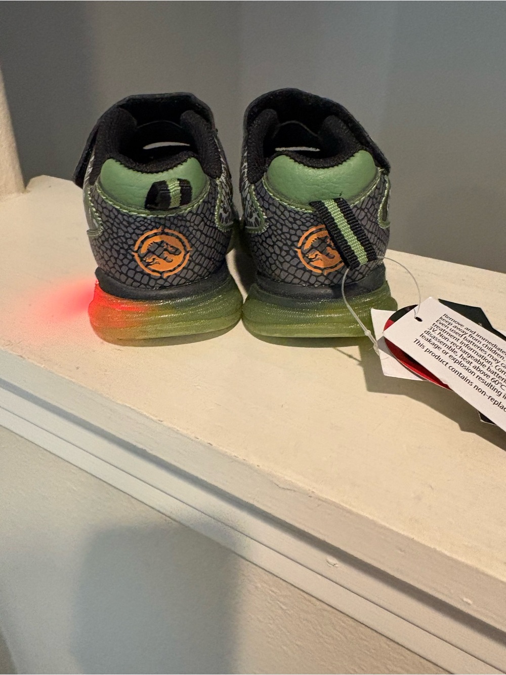 Jurassic World Boys Sneakers T-Rex Light Up Shoes Toddler and Youth Sizes - Picture 6 of 11